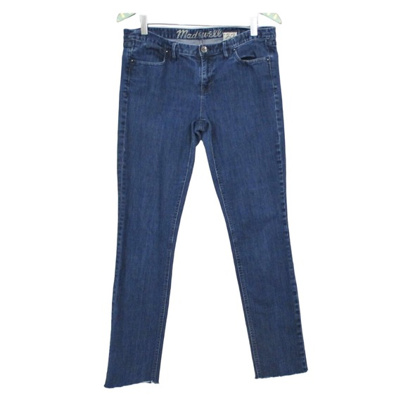 Madewell Jeans 31x32 Womens '37s Mid Rise Skinny Raw Hem Ankle Fray Fits 33x29 - Picture 1 of 16